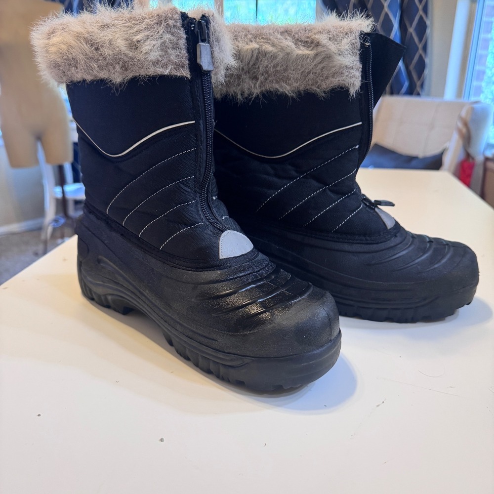 C9 by Champion Black Winter Snow Boots Faux Fur Thermolite Insulated Zip Up